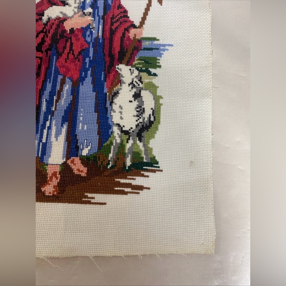 Bucilla Counted Cross Stitch Kit #49668, titled "Good Shepherd Readymade - Picture 4 of 8